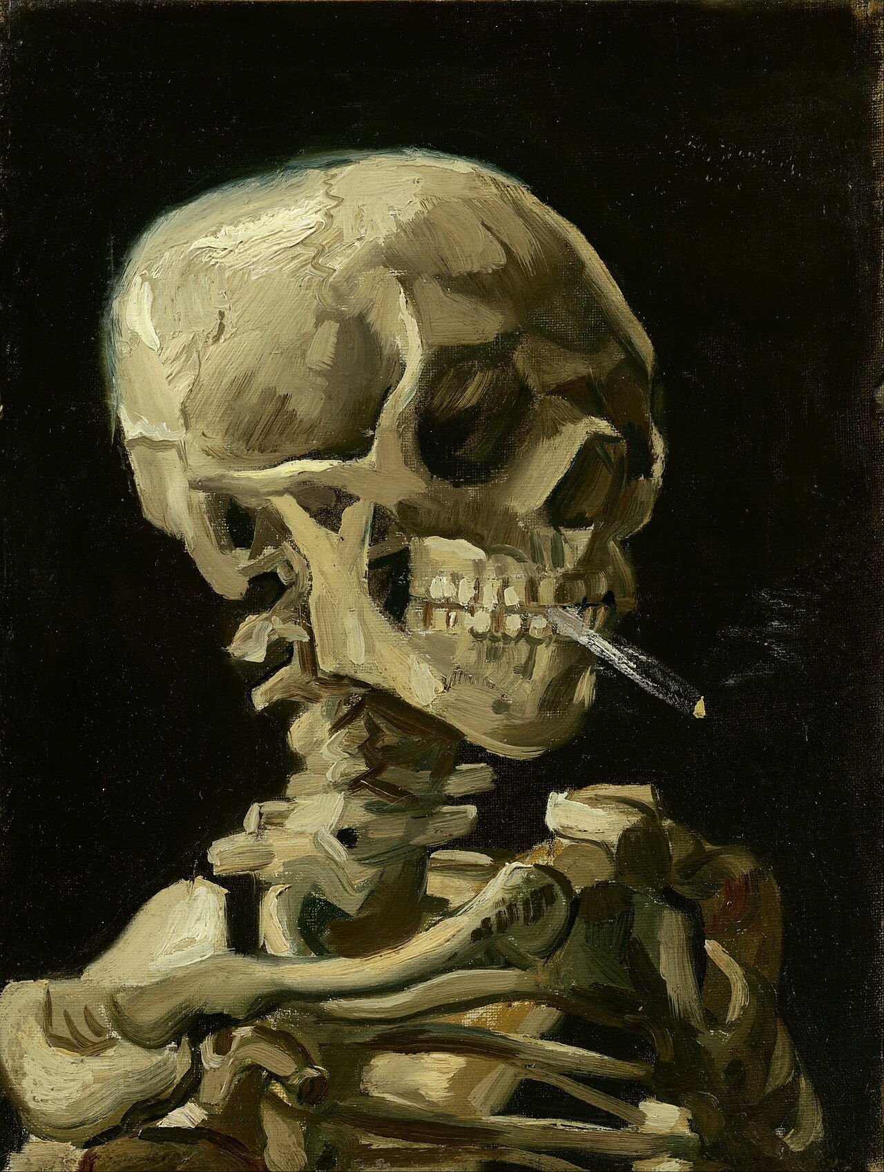 Skull With Burning Cigarette by Van Gogh